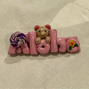 Handmade Vintage Aloha Clay Pin